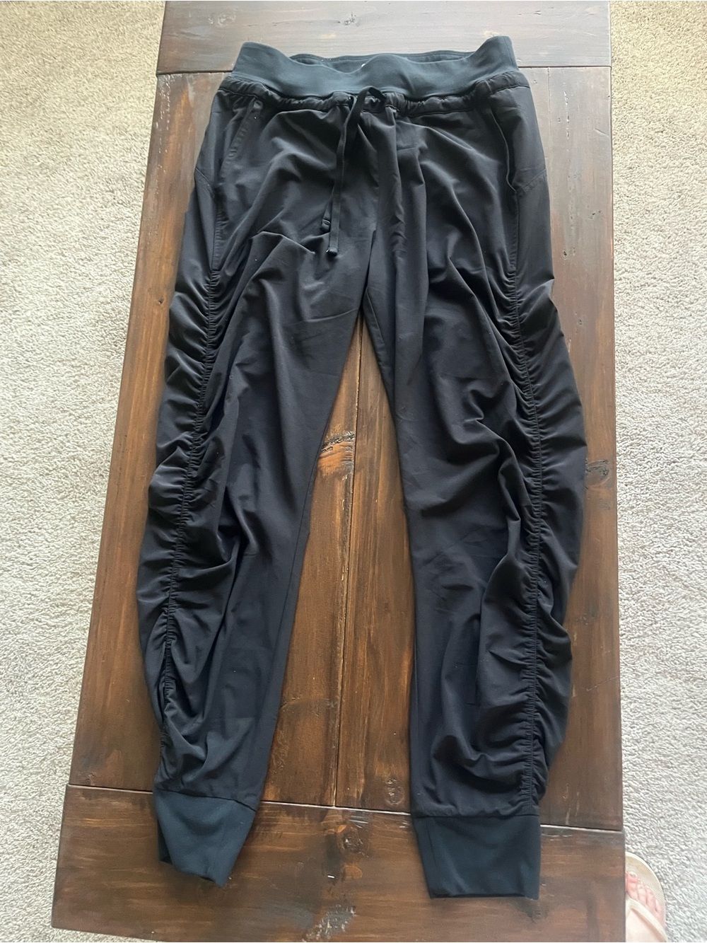 Athleta Women’s Black Ruched Jogger Pants - Casual Drawstring Waist